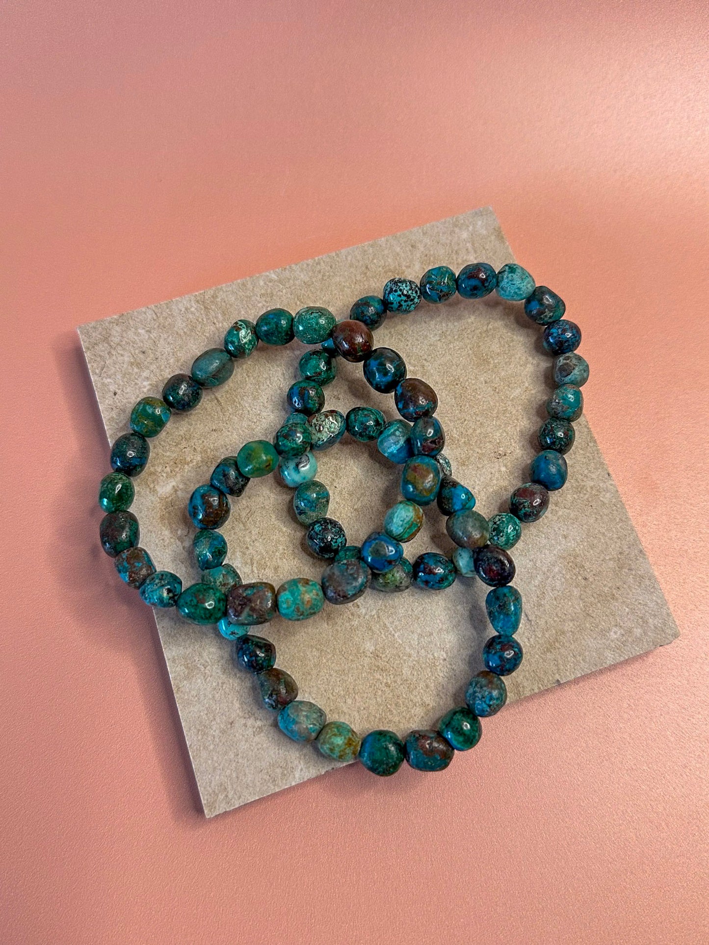 Chrysocolla + Malachite + Cuprite Bracelet