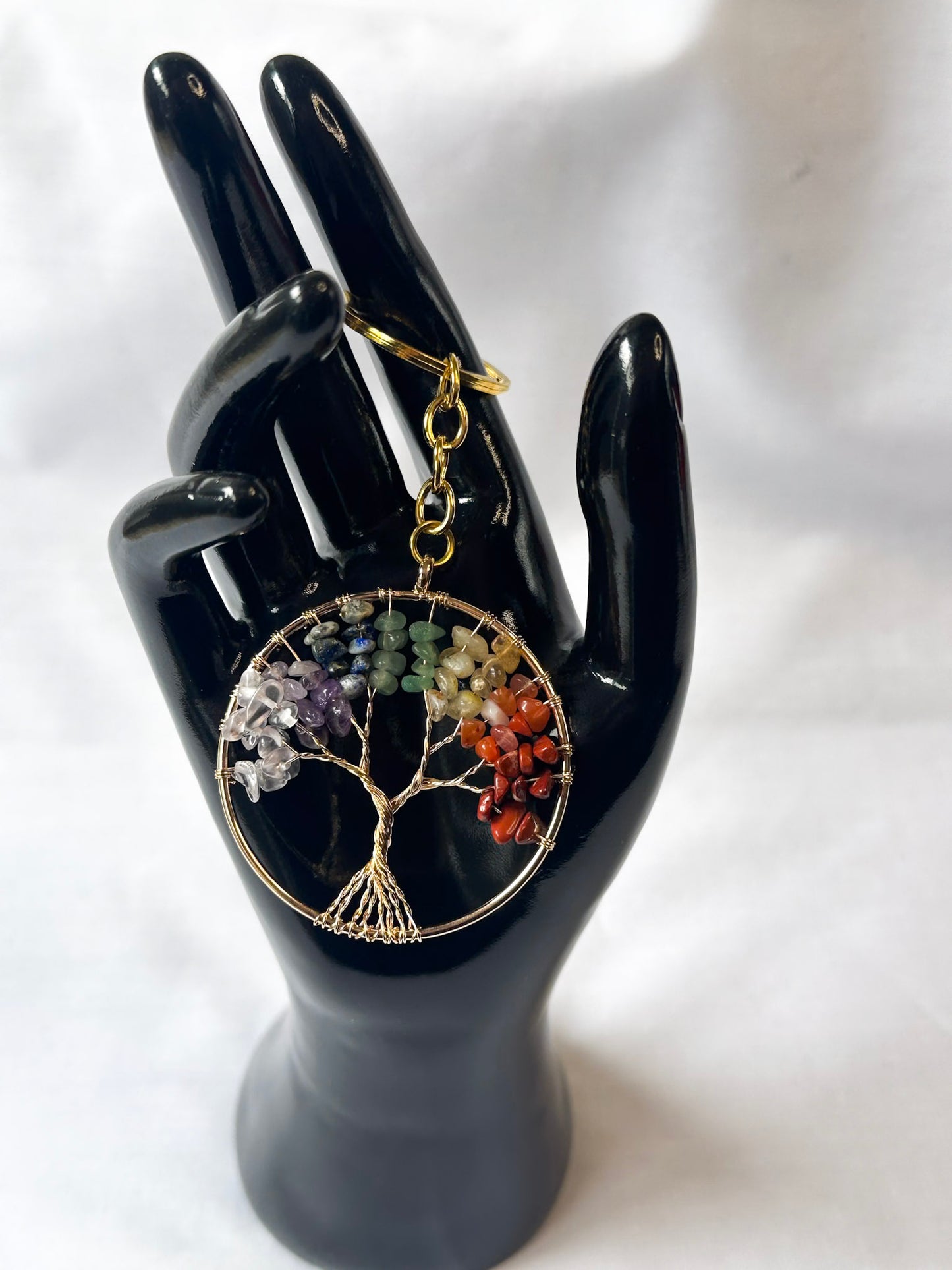 Tree of Life Crystal Keyring
