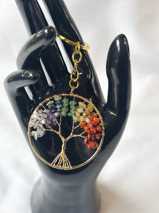 Tree of Life Crystal Keyring