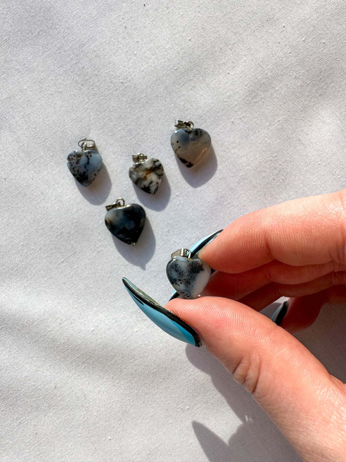 Dendritic Agate Heart Pendant