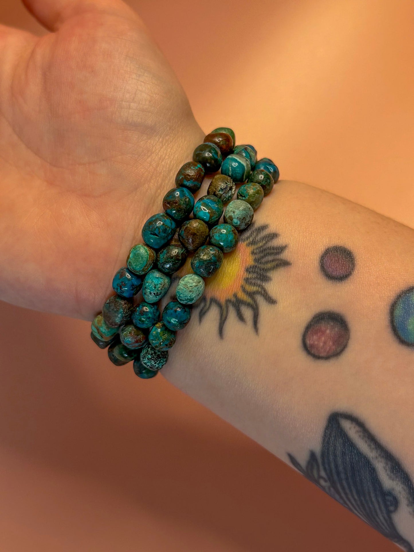 Chrysocolla + Malachite + Cuprite Bracelet