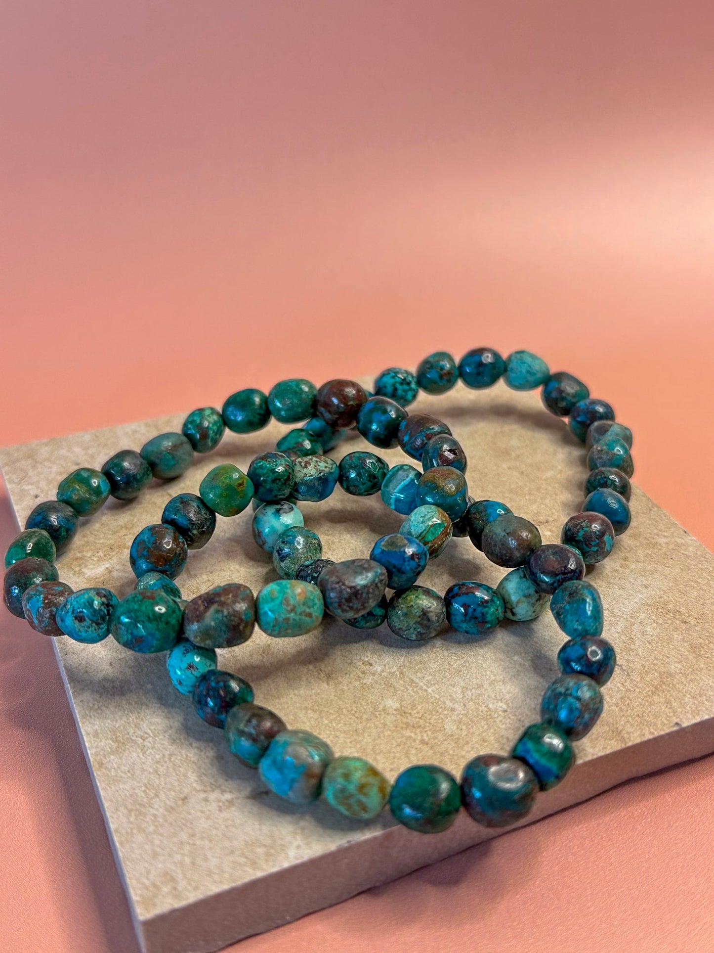 Chrysocolla + Malachite + Cuprite Bracelet