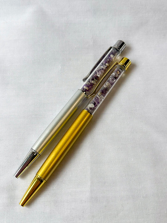 Gemstone Pen with Crystal Chips