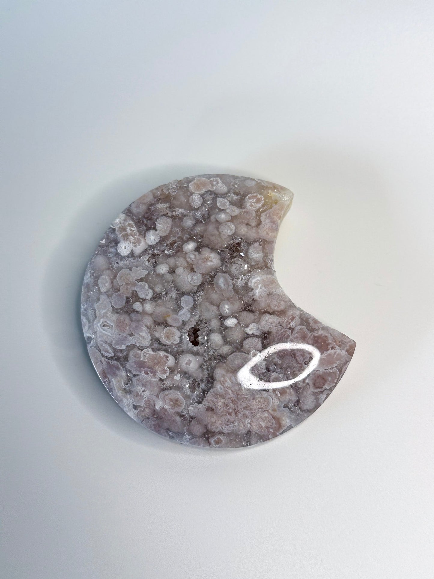 Amethyst + Flower Agate Moon B