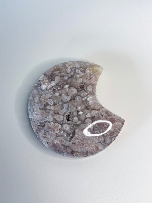 Amethyst + Flower Agate Moon B