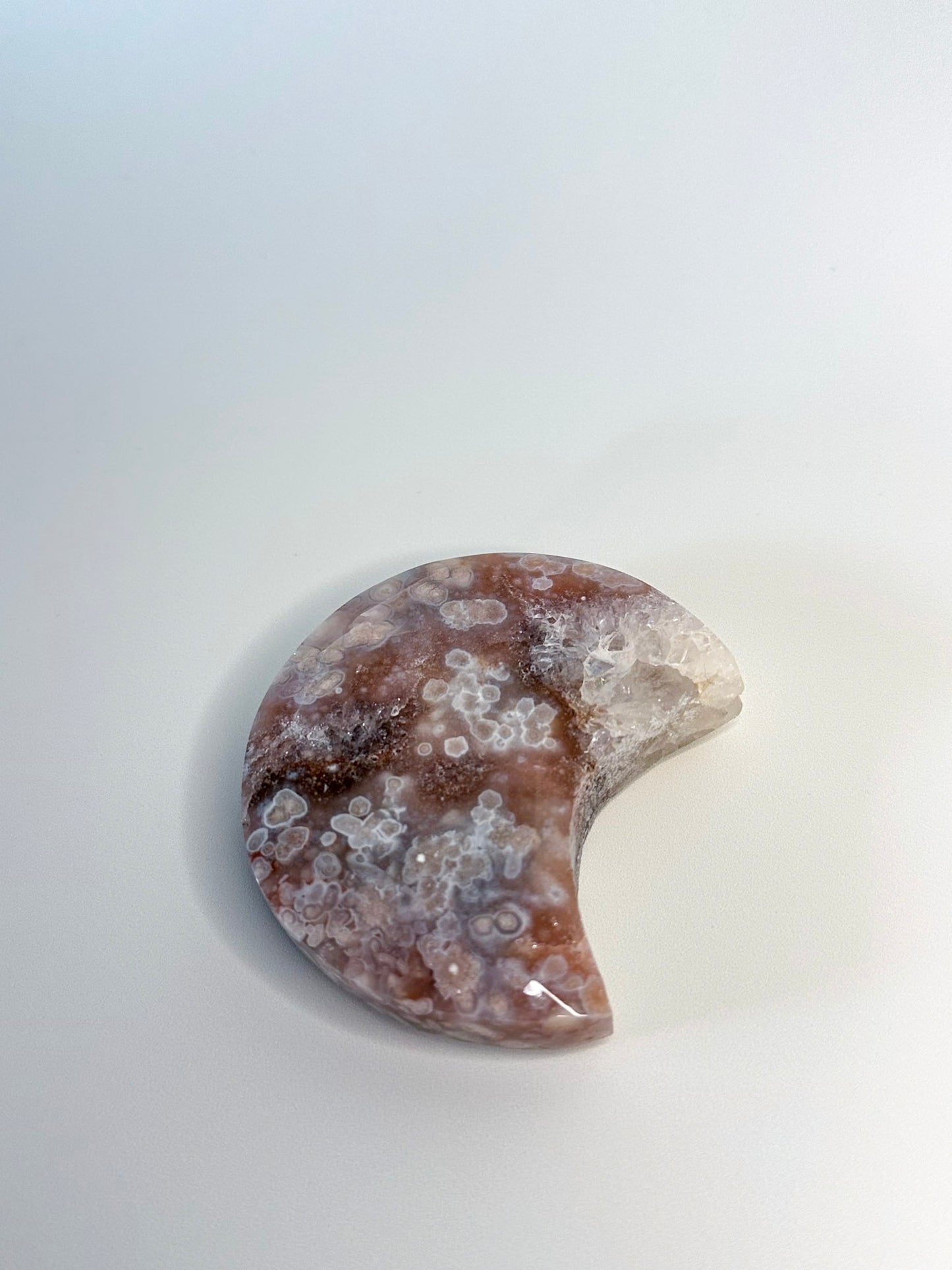 Amethyst + Flower Agate Moon A