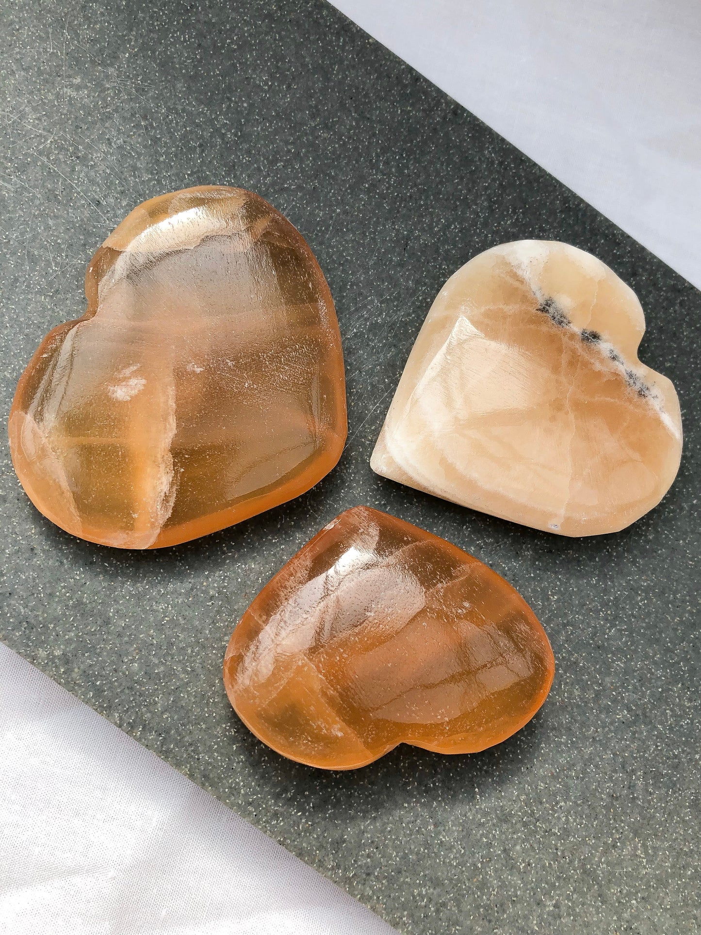 Orange Calcite Heart